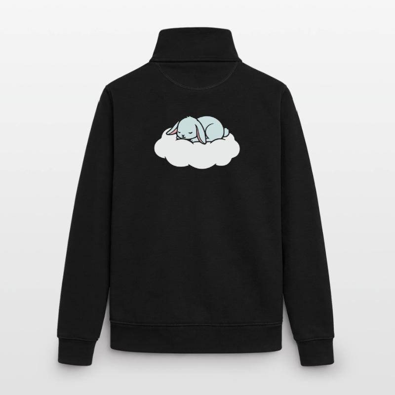 Sleeping Rabbit on Cloud Dream Unisex Organic Zip Sweatshirt by Stanley/Stella