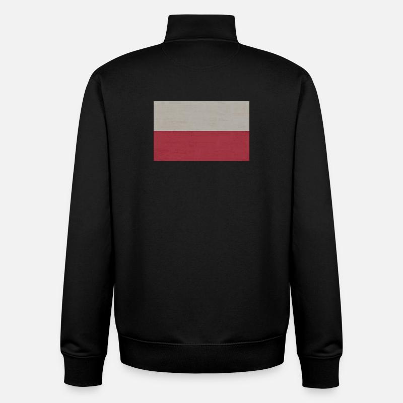 Drapeau polonais - Sweat zippé unisexe en coton bio Stanley/Stella - noir