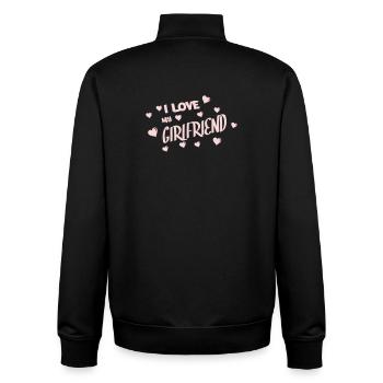 Ich liebe meine Freundin  - Unisex Organic Zip Sweatshirt von Stanley/Stella - Schwarz - Hinten - AI Model Male 185 light (185cm)