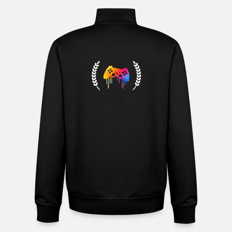 Emblème des joueurs - Sweat zippé unisexe en coton bio Stanley/Stella - noir