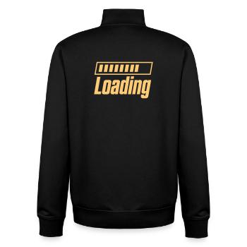 Loading - Unisex Organic Zip Sweatshirt by Stanley/Stella - black - Back - AI Model Male 185 light (185cm)