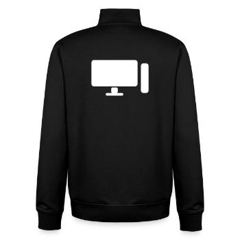 Minimal PC Setup Icon – Gamer Design - Unisex Organic Zip Sweatshirt von Stanley/Stella - Schwarz - Hinten - AI Model Male 185 light (185cm)