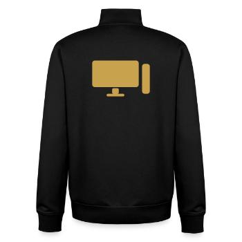 Minimal PC Setup Icon – Gamer Design - Unisex Organic Zip Sweatshirt von Stanley/Stella - Schwarz - Hinten - AI Model Male 185 light (185cm)