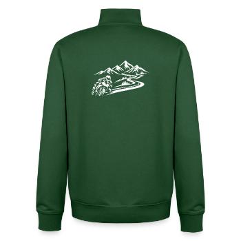 Alpine Pass Ride - Unisex Organic Zip Sweatshirt by Stanley/Stella - bottle green - Back - AI Model Male 185 dark (185cm)