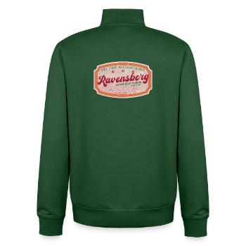 Ravensberg Alpine Ski Vintage Badge - Unisex Organic Zip Sweatshirt by Stanley/Stella - bottle green - Back - AI Model Male 185 dark (185cm)