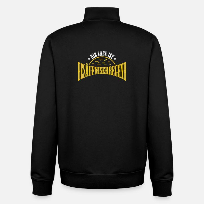 Die Lage ist Besäufniserregend - Unisex Organic Zip Sweatshirt von Stanley/Stella - Schwarz