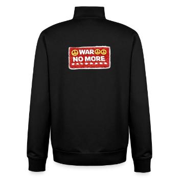 Krieg nicht mehr – Aufkleber: Frieden & Menschlichkeit - Unisex Organic Zip Sweatshirt von Stanley/Stella - Schwarz - Hinten - AI Model Male 185 light (185cm)