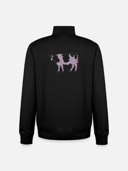 Cow Silhouette Farm Grunge Style - Unisex Organic Zip Sweatshirt by Stanley/Stella - black