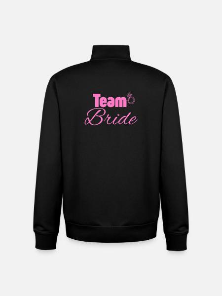 Team Bride: Pink Ring Logo - Unisex Organic Zip Sweatshirt by Stanley/Stella - black