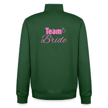 Team Bride: Pink Ring Logo - Unisex Organic Zip Sweatshirt von Stanley/Stella - Flaschengrün - Hinten - AI Model Male 185 dark (185cm)