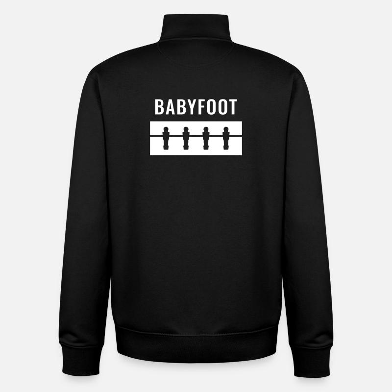 Babyfoot Blanc - Sweat zippé unisexe en coton bio Stanley/Stella - noir
