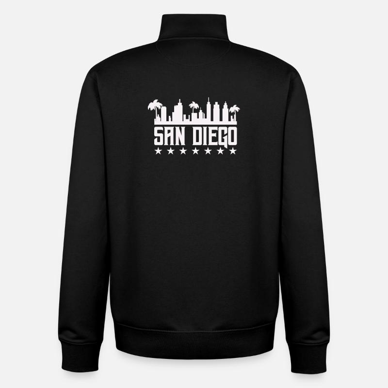 San Diego Skyline Palm Vista - Stanley/Stella unisex sweatshirt med lynlås i økologisk - sort
