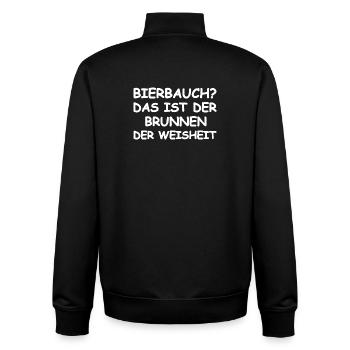 Bierbauch Spruch - Unisex Organic Zip Sweatshirt von Stanley/Stella - Schwarz - Hinten - AI Model Male 185 light (185cm)