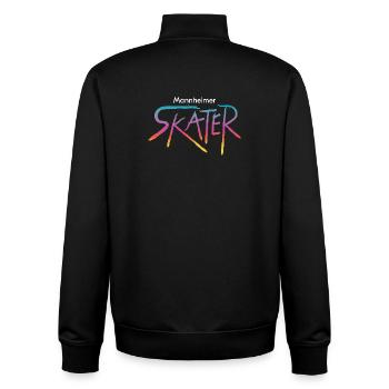 Skater Retro Colorful Gradient Script Street Art - Unisex Organic Zip Sweatshirt by Stanley/Stella - black - Back - AI Model Male 185 light (185cm)