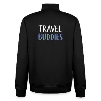 Compagnons de voyage - Sweat zippé unisexe en coton bio Stanley/Stella - noir - Dos - AI Model Male 185 light (185cm)