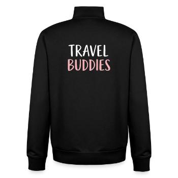 Compagnons de voyage - Sweat zippé unisexe en coton bio Stanley/Stella - noir - Dos - AI Model Male 185 light (185cm)