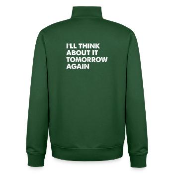 I'll Think About It Tomorrow Again - Unisex Organic Zip Sweatshirt by Stanley/Stella - bottle green - Back - AI Model Male 185 dark (185cm)