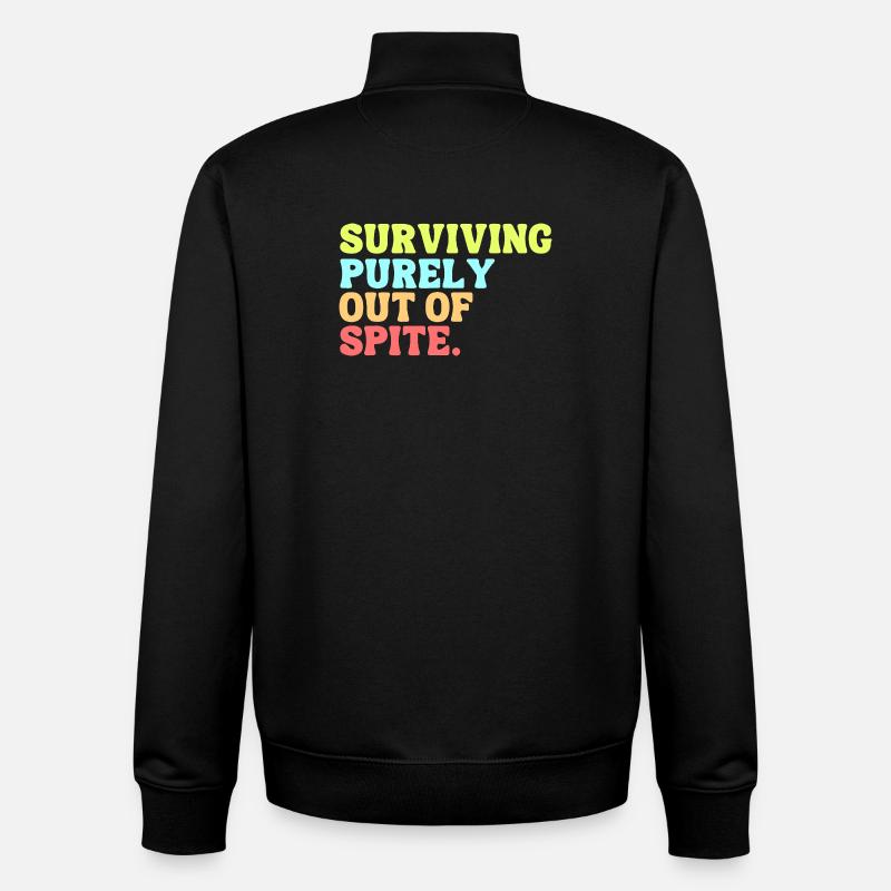 Aus Trotz überleben - Unisex Organic Zip Sweatshirt von Stanley/Stella - Schwarz
