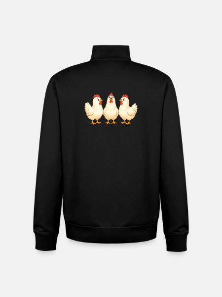Poulets - Sweat zippé unisexe en coton bio Stanley/Stella - noir
