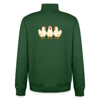 Chickens - Unisex Organic Zip Sweatshirt by Stanley/Stella - bottle green - Back - AI Model Male 185 dark (185cm)