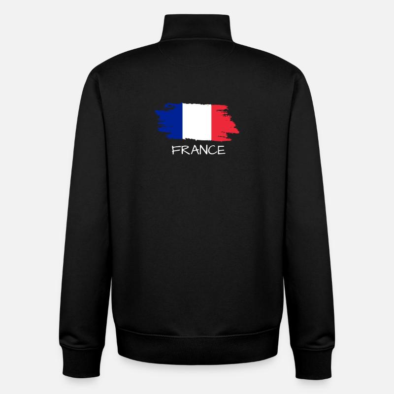 French flag - Unisex Organic Zip Sweatshirt by Stanley/Stella - black