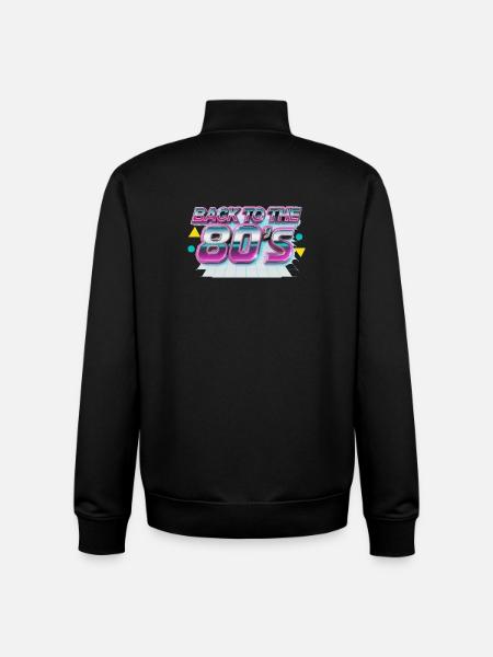 Back to the 80s Neon Retro - Unisex Organic Zip Sweatshirt by Stanley/Stella - black