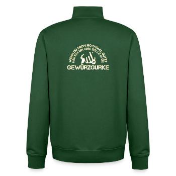 Pickle funny saying cheeky movie - Unisex Organic Zip Sweatshirt by Stanley/Stella - bottle green - Back - AI Model Male 185 dark (185cm)