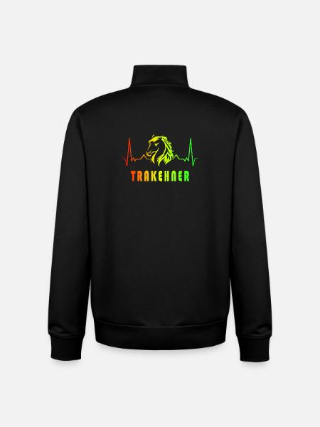 Trakehner Pferde Herzfrequenz Design - Unisex Organic Zip Sweatshirt von Stanley/Stella - Schwarz