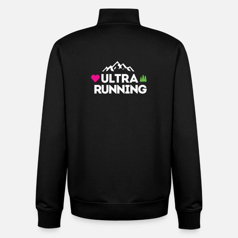 Ultra Running – Mon amour - Sweat zippé unisexe en coton bio Stanley/Stella - noir
