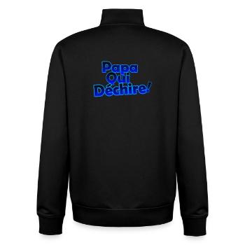 Papa qui dechire - Sweat zippé unisexe en coton bio Stanley/Stella - noir - Dos - AI Model Male 185 light (185cm)