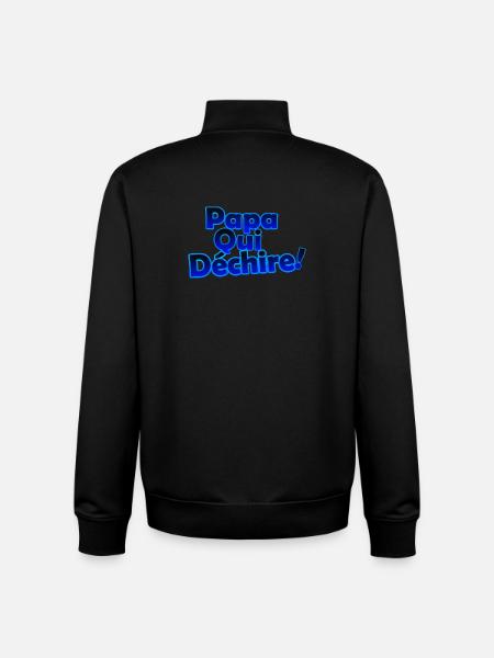 Papa qui dechire - Sweat zippé unisexe en coton bio Stanley/Stella - noir