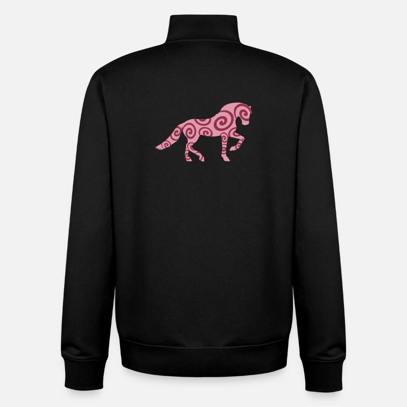 Pferdeverrückt - Unisex Organic Zip Sweatshirt von Stanley/Stella - Schwarz