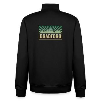 Bradford Skyline Silhouette - Unisex Organic Zip Sweatshirt von Stanley/Stella - Schwarz - Hinten - AI Model Male 185 light (185cm)
