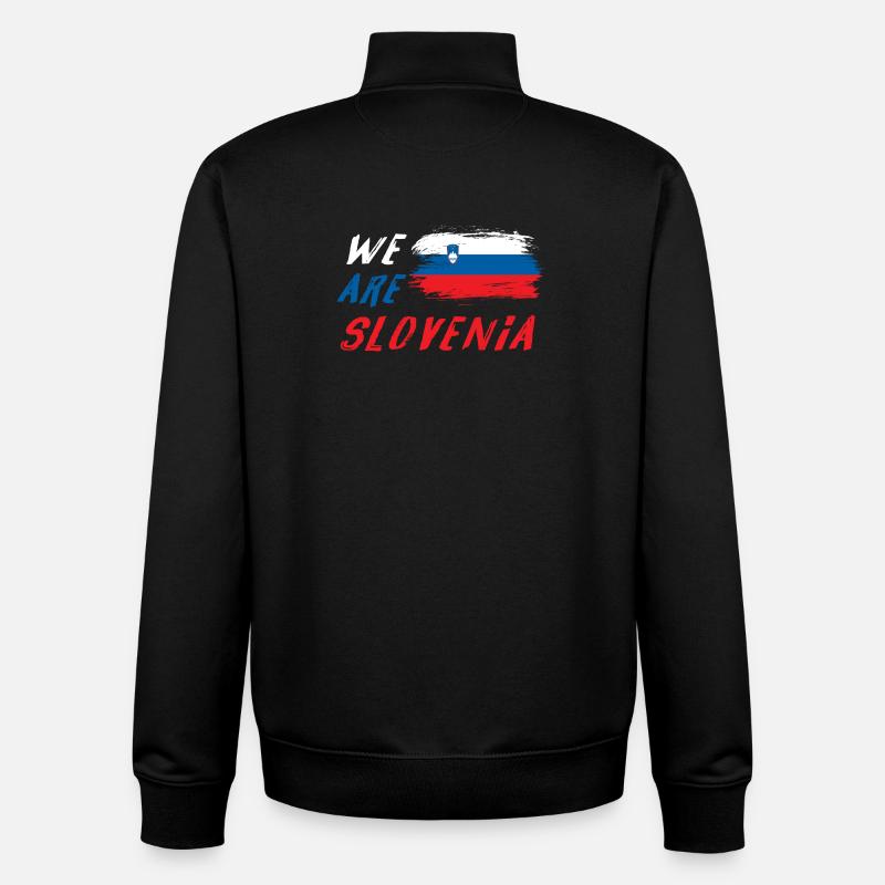 Nous sommes la Slovénie - Sweat zippé unisexe en coton bio Stanley/Stella - noir