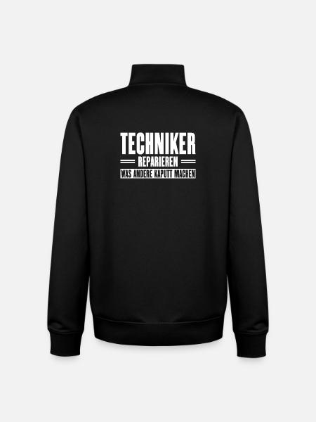 Servicetechniker Support Spruch für Handwerker - Unisex Organic Zip Sweatshirt von Stanley/Stella - Schwarz
