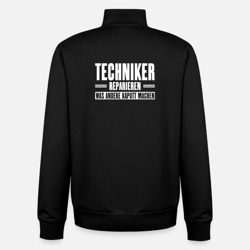 Servicetechniker Support Spruch für Handwerker - Unisex Organic Zip Sweatshirt von Stanley/Stella - Schwarz