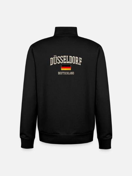Drapeau de Düsseldorf - Sweat zippé unisexe en coton bio Stanley/Stella - noir