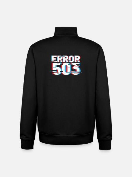 Error 503 Glitch - Unisex Organic Zip Sweatshirt by Stanley/Stella - black