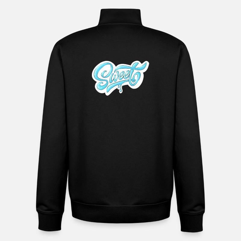 Cold Sweet Script Design - Unisex Organic Zip Sweatshirt by Stanley/Stella - black