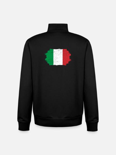 Italian Flag Brush Stroke - Unisex Organic Zip Sweatshirt by Stanley/Stella - black
