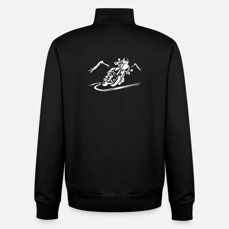 Silhouette de moto à grande vitesse - Sweat zippé unisexe en coton bio Stanley/Stella - noir