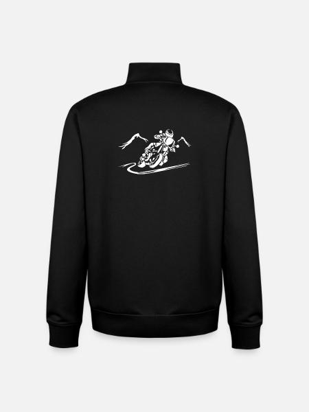 Motorcycle Action Silhouette - Unisex Organic Zip Sweatshirt by Stanley/Stella - black