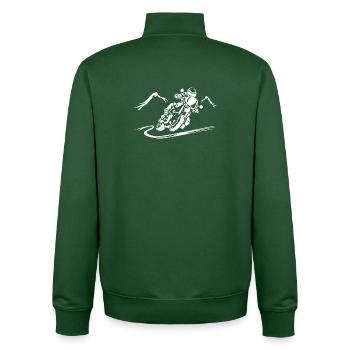 Motorrad Action Silhouette - Unisex Organic Zip Sweatshirt von Stanley/Stella - Flaschengrün - Hinten - AI Model Male 185 dark (185cm)