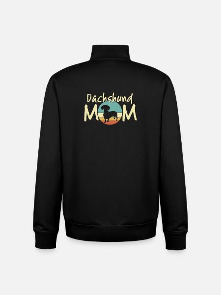 Teckel Lune Mère Design - Sweat zippé unisexe en coton bio Stanley/Stella - noir