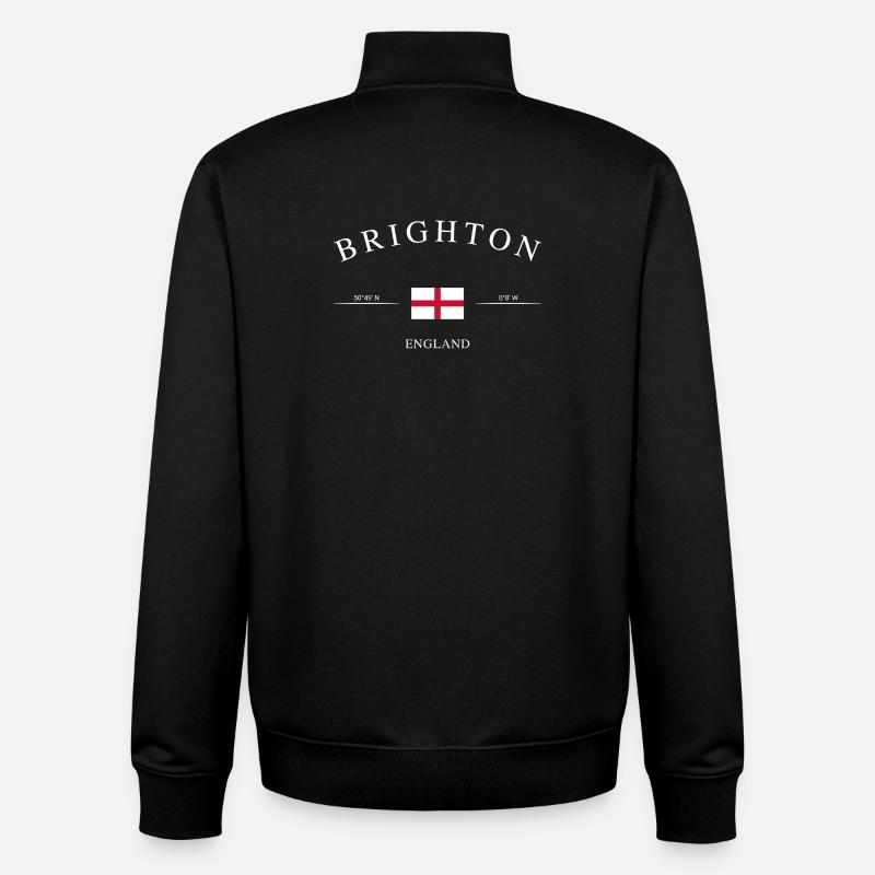 Brighton, England – Holiday Souvenir & Gift - Unisex Organic Zip Sweatshirt by Stanley/Stella - black