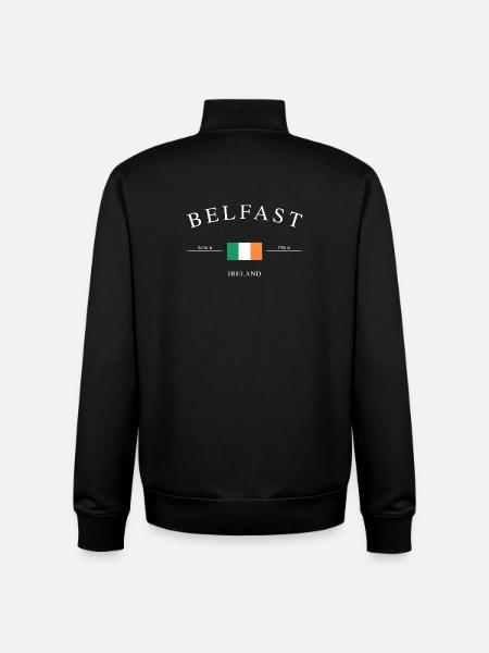 Belfast, Irlanda del Norte: recuerdo y regalo navideño - Sudadera unisex con cremallera de algodón orgánico de Stanley/Stella - negro