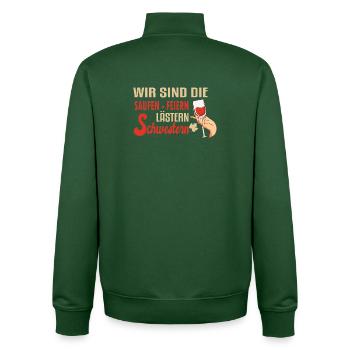 Weihnachtsoutfit Plätzchen Backen Weihnachten Xmas - Unisex Organic Zip Sweatshirt von Stanley/Stella - Flaschengrün - Hinten - AI Model Male 185 dark (185cm)