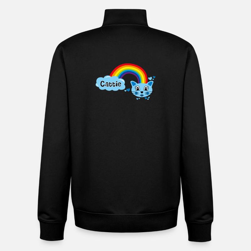 Cattie cute par Helfspawn - Sweat zippé unisexe en coton bio Stanley/Stella - noir