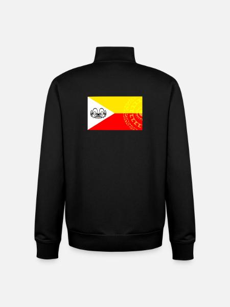 Marquesan Flag - Personalized 1 - Unisex Organic Zip Sweatshirt by Stanley/Stella - black
