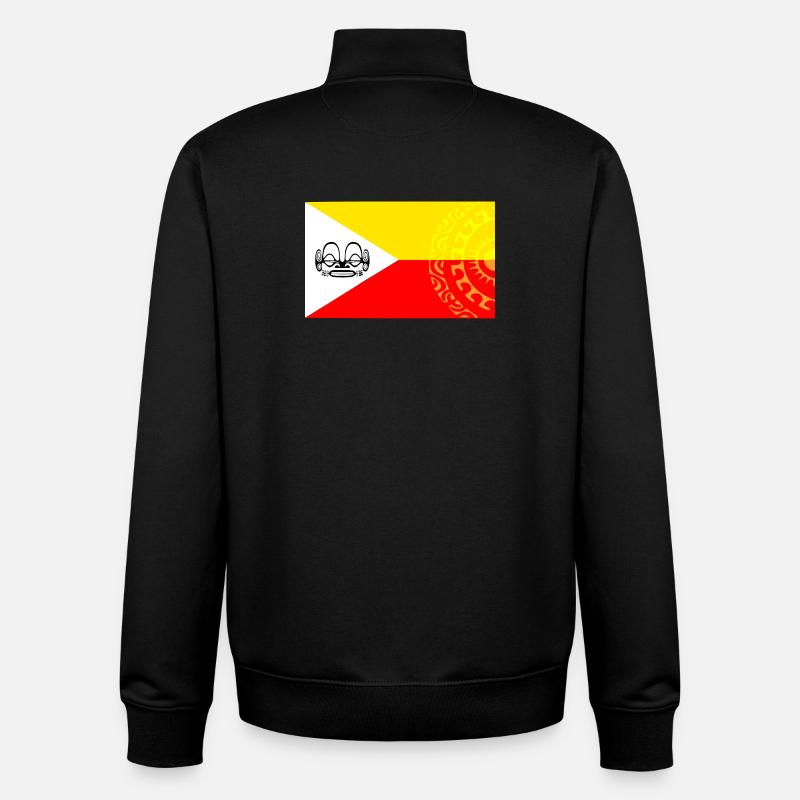 Marquesan Flag - Personalized 1 - Unisex Organic Zip Sweatshirt by Stanley/Stella - black
